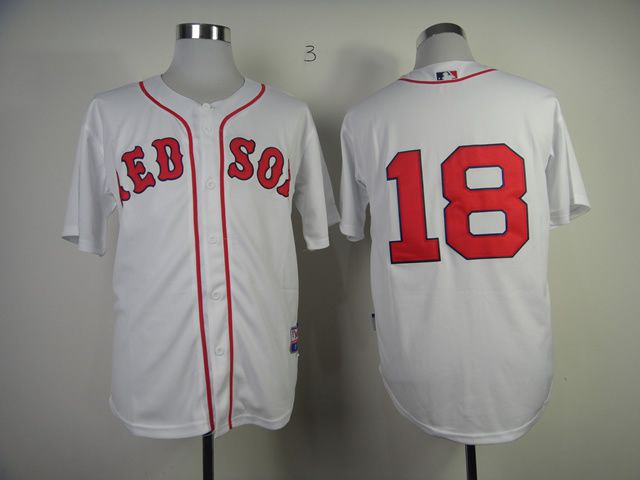 Men Boston Red Sox #18 Victorino White MLB Jerseys->boston red sox->MLB Jersey